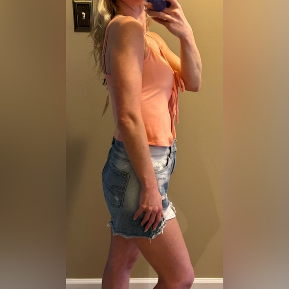 Forever 21 Coral Tie Front Top - Picture 3 of 7